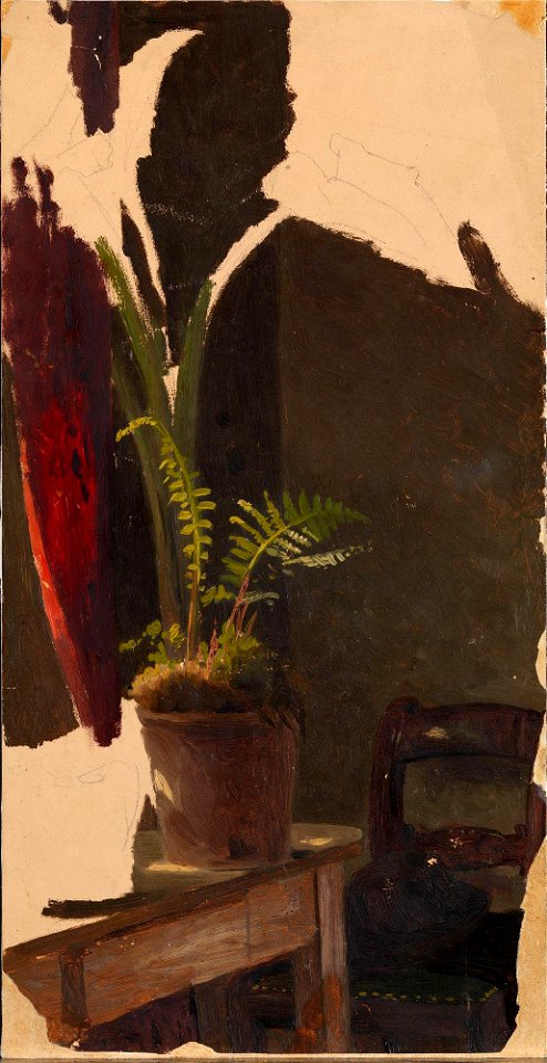 August Cappelen - A Flowerpot with Ferns - NG.M.02710 - National Museum of Art, Architecture and Design