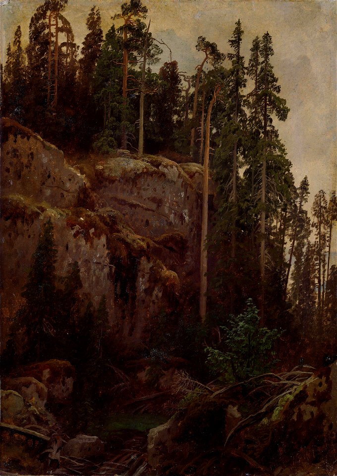 August Cappelen - Landscape Study with a Precipice - NG.M.00289-015 - National Museum of Art, Architecture and Design