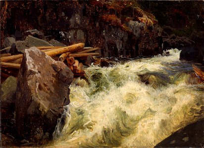 August Cappelen - Study of a Waterfall - NG.M.00289-019 - National Museum of Art, Architecture and Design