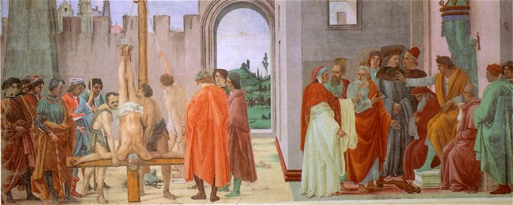 Cappella brancacci, Disputa di Simon Mago e Crocifissione di Pietro (restaurato), Filippino Lippi