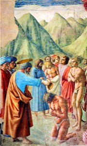 Cappella brancacci, Battesimo dei neofiti (restaurato), Masaccio2