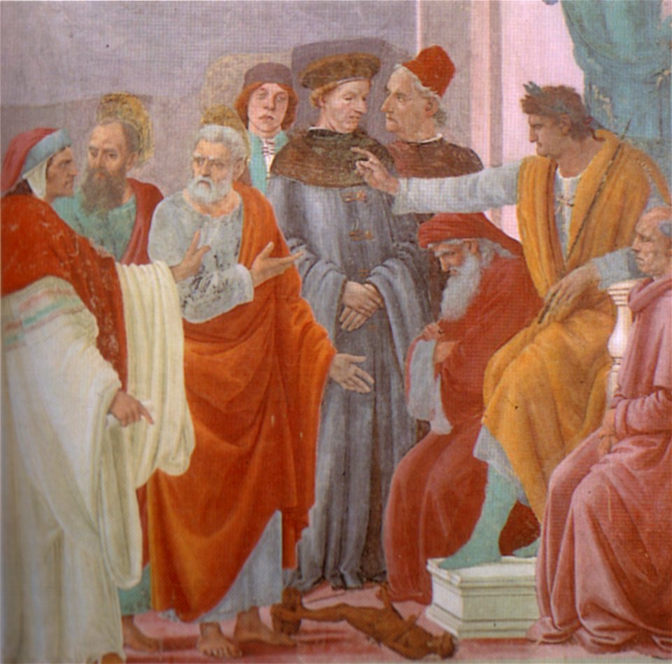 Cappella brancacci, Disputa di Simon Mago (restaurato), Filippino Lippi