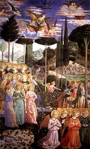 Cappella dei magi, angeli in adorazione sx