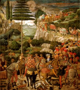 Cappella dei magi, corteo con giuliano de' medici e giuseppe patriarca di costantinopoli