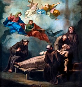 Cappella Giustinian dei Vescovi of San Francesco della Vigna (Venice) - Death of Peter of Alcántara - by Francesco Fontebasso