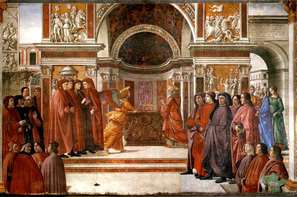 Cappella Tornabuoni, Angel Appearing to Zacharias 01