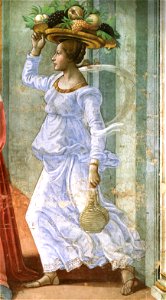 Cappella tornabuoni, 12, Nascita di san giovanni battista, dettaglio. Free illustration for personal and commercial use.