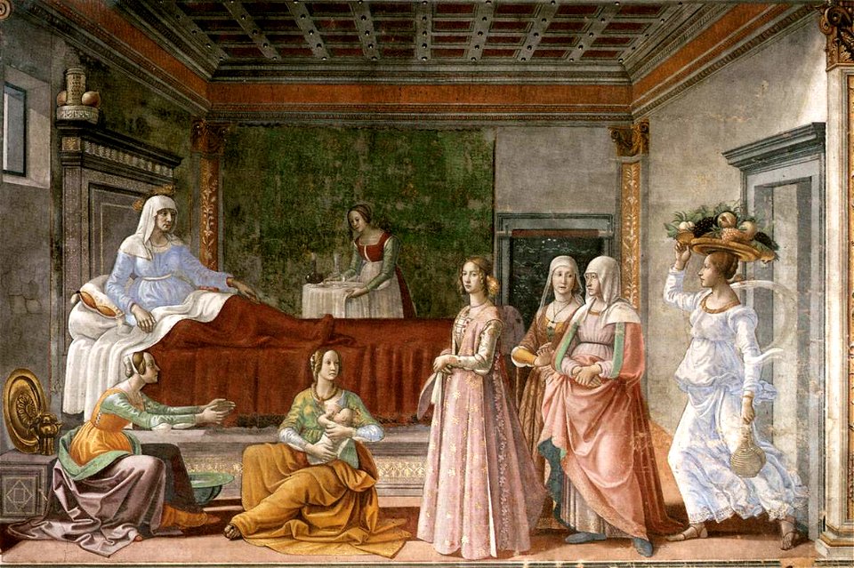 Cappella Tornabuoni, Birth of Birth of Saint John the Baptist 01