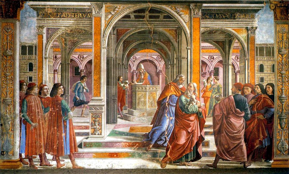 Cappella Tornabuoni, Expulsion of Joachim from the Temple 01