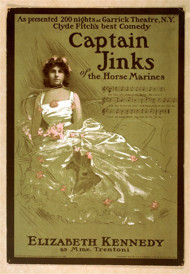 Captain Jinks of the Horse Marines as presented 200 nights at Garrick Theatre, N.Y. - Clyde Fitch's best comedy. LCCN2014635381