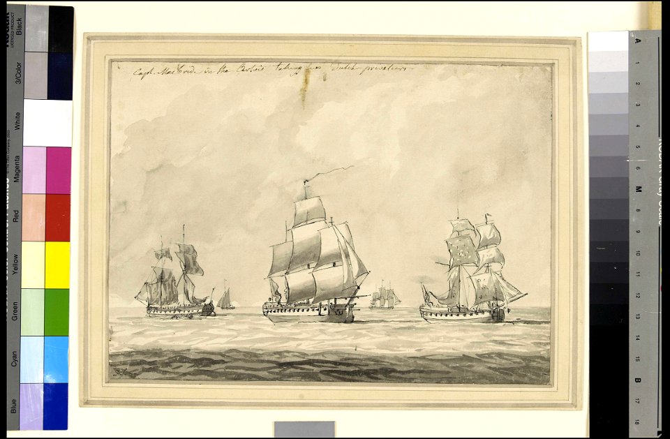 Captain MacBride in the 'Artois' taking two Dutch privateers RMG PX9681