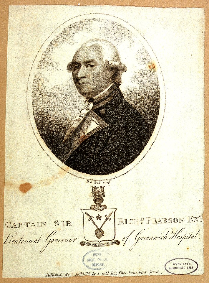 Captain Sir Richd Pearson Knt. Lieutenant Governor of Greenwich Hospital RMG PU3096