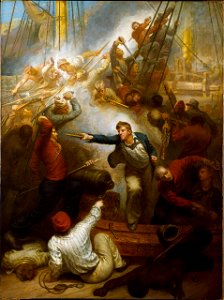 Captain William Rogers capturing the 'Jeune Richard', 1 October 1807 RMG L8572