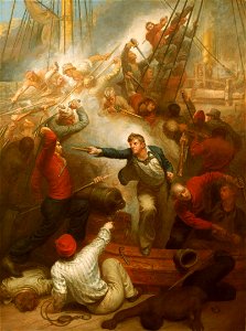 Captain William Rogers capturing the 'Jeune Richard', 1 October 1807 RMG BHC0579