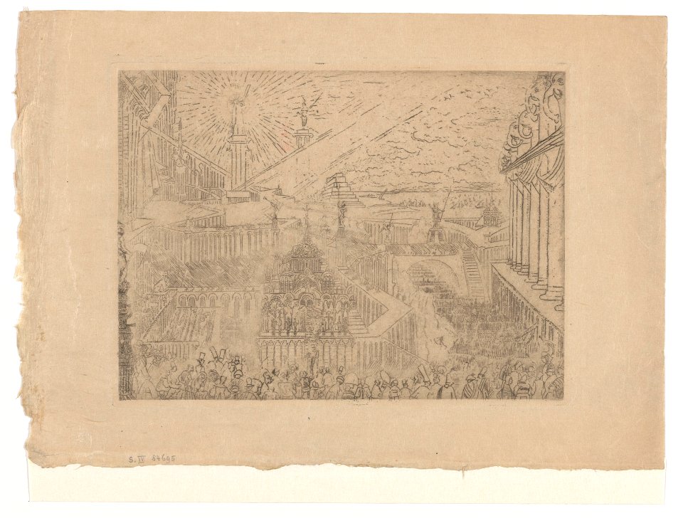 Capture of a Strange Town, print by James Ensor, 1888, Prints Department, Royal Library of Belgium, S. IV 84695