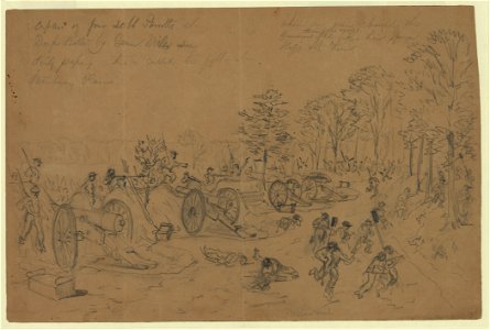 Capture of four 20 lb Parrotts at Deep Bottom by Gen Miles LCCN2004661226