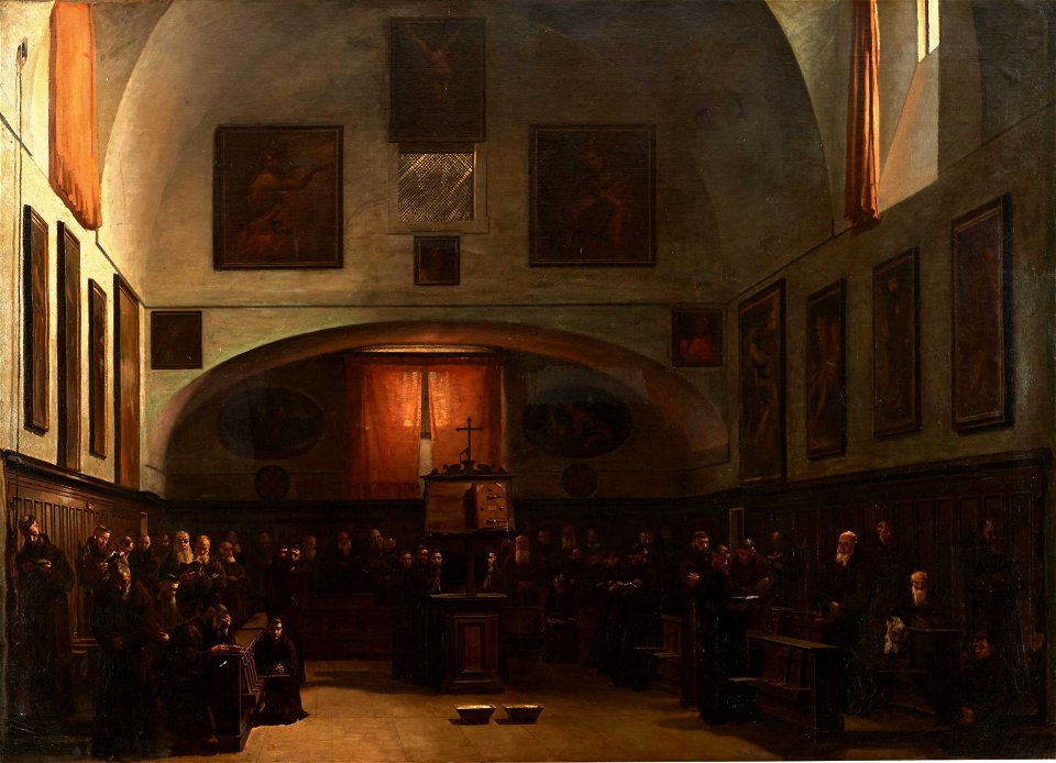Capuchinos en el coro, de Ricardo María Navarrete Fos (Museo del Prado)