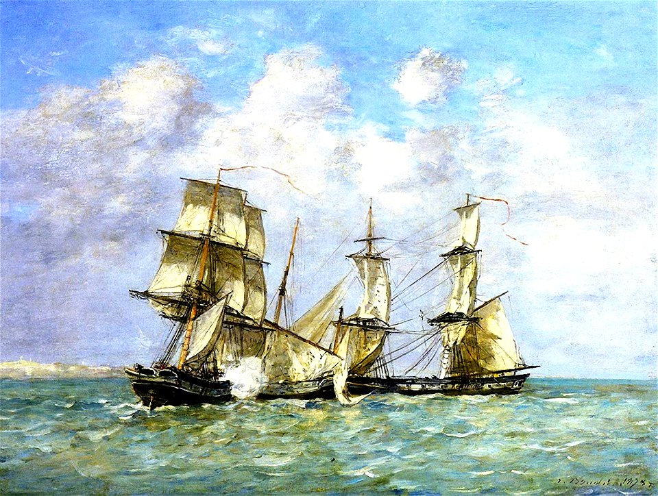 Capture of the Petit-Rodeur by Eugene Boudin