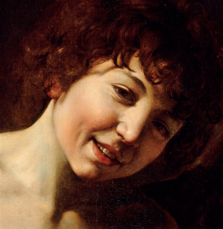 Caravaggio - Cupid as Victor - Google Art Project (cropped head)