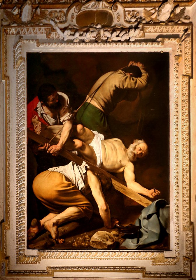 Caravaggio, crocifissione di san pietro, 1600-01