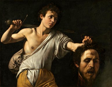 Caravaggio - David with the Head of Goliath - Vienna. Free illustration for personal and commercial use.