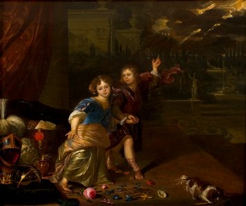 Carel de Moor - Allegorisch portret van twee kinderen - 2564 - Rijksmuseum Twenthe