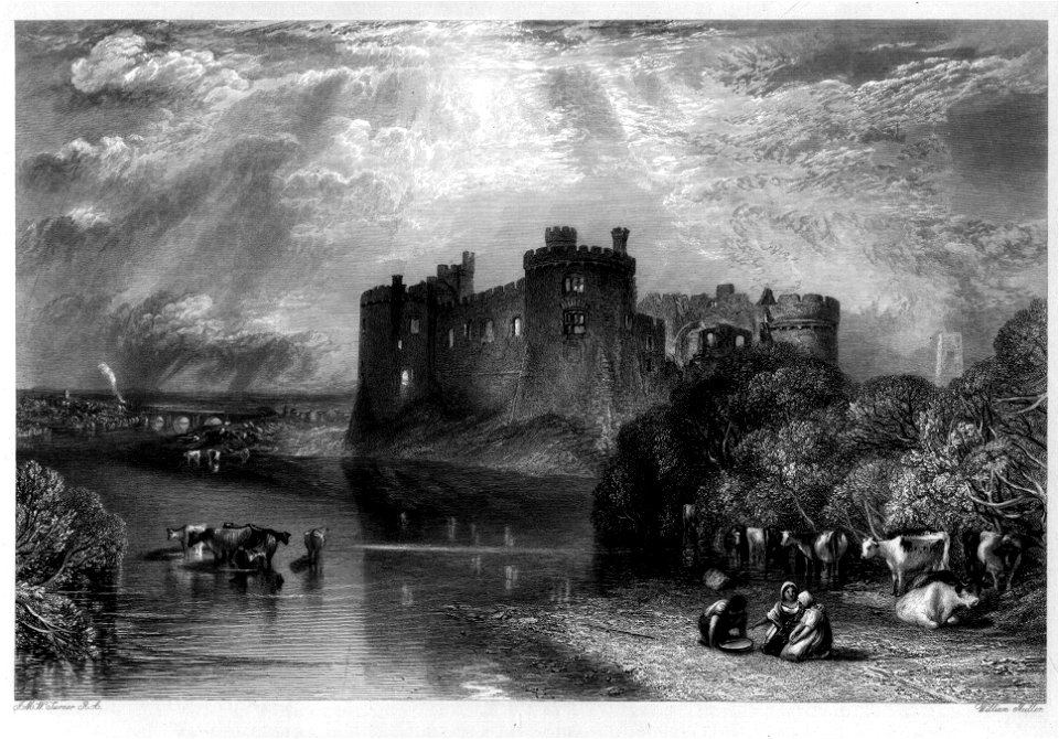 Carew Castle engraving by William Miller after Turner