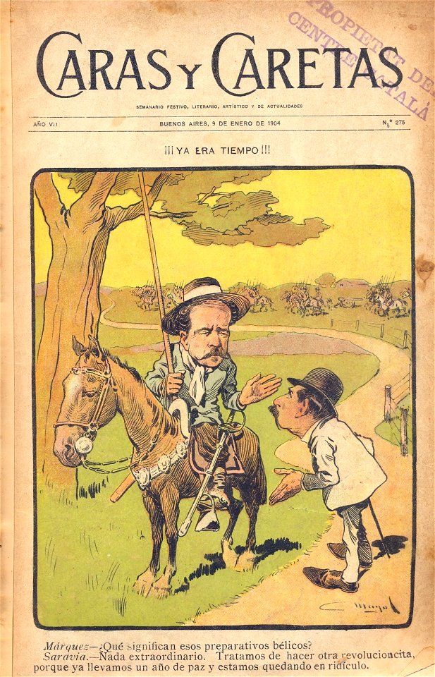Caricatura de Aparicio Saravia por Mayol