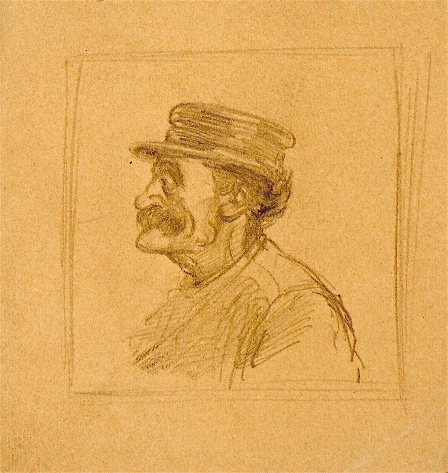 Caricature Male Head with a Cap by Theo van Doesburg Centraal Museum AB4343
