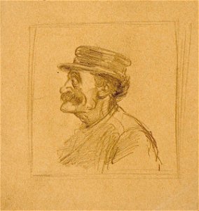 Caricature Male Head with a Cap by Theo van Doesburg Centraal Museum AB4343