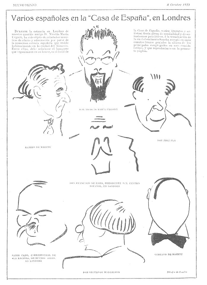 Caricaturas de Sancha, Nuevo Mundo, 08-10-1920