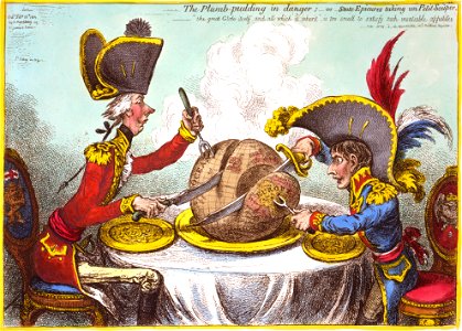 Caricature gillray plumpudding. Free illustration for personal and commercial use.