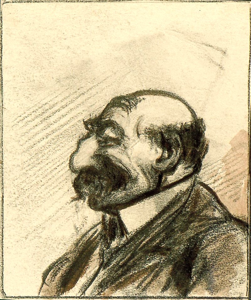 Caricature Head of a Man in Profile by Theo van Doesburg Centraal Museum AB4354
