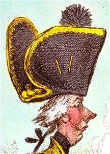 Caricatures of William Pitt the Younger detail, Caricature gillray plumpudding (cropped)