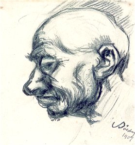 Caricature Male Head in Profile by Theo van Doesburg Centraal Museum AB4361