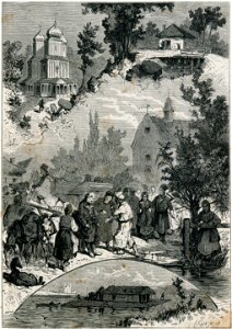 Carkva-kirmaš-młyn-pieravoz, Horadnia-Pinsk. Царква-кірмаш-млын-перавоз, Горадня-Пінск (1882)