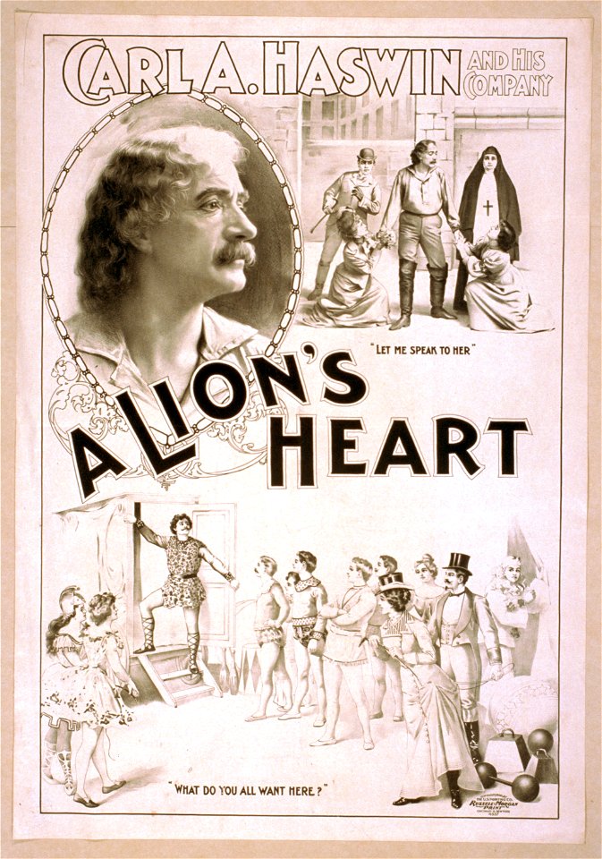 Carl A. Haswin and his company in A lion's heart LCCN2014636642