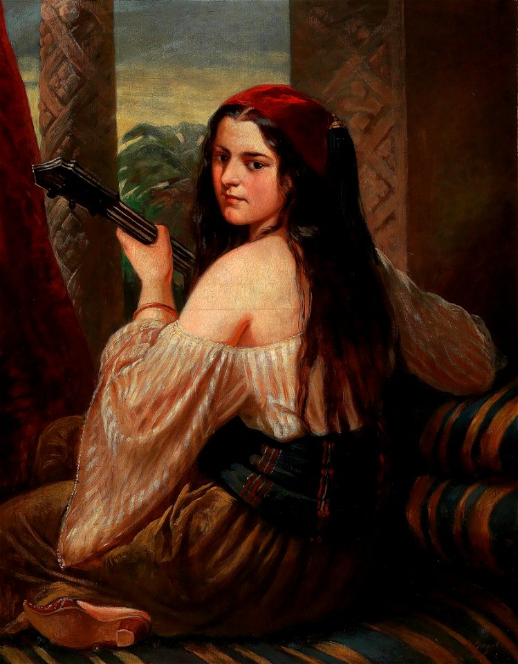 Carl Adolf Gugel Lautenspielerin 1859