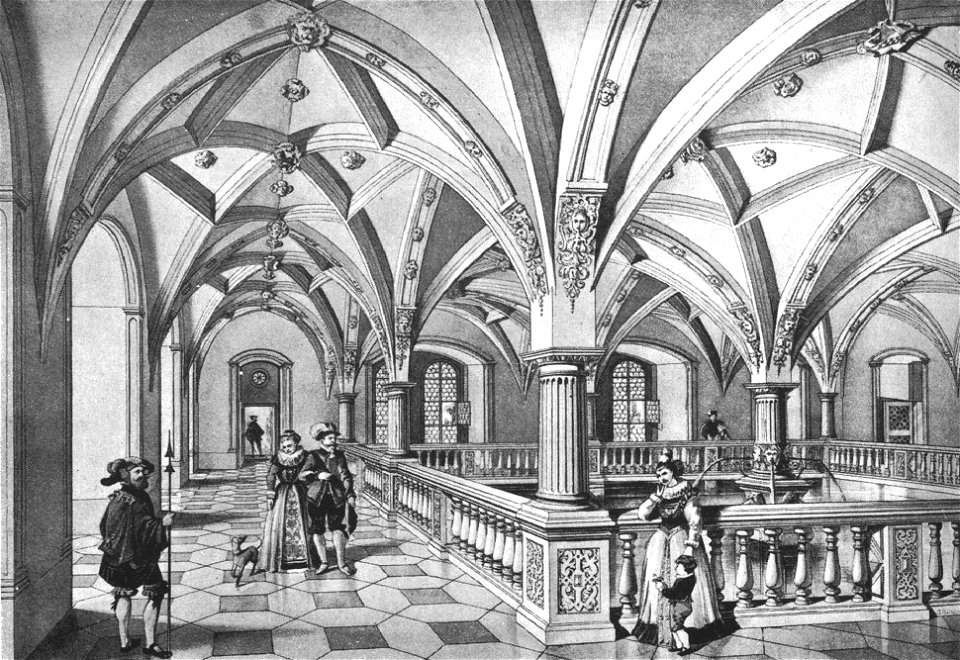Carl Beisbarth, Neues Lusthaus, Innenansicht des Erdgeschosses