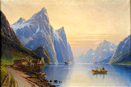 Carl Bergfeld Fjordlandschaft. Free illustration for personal and commercial use.