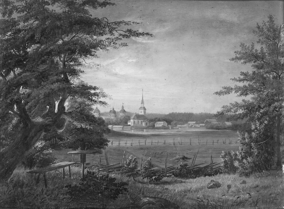 Carl August Fahlgren - Gripsholms slott och Mariefred - NMGrh 3592 - Nationalmuseum