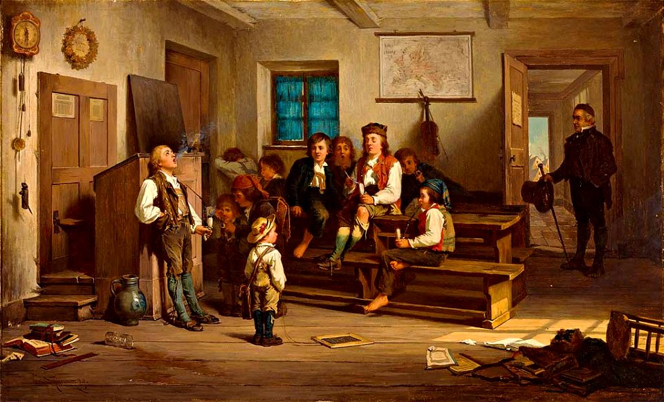 Carl Bernhard Schlösser Das Tabakscollegium in der Dorfschule