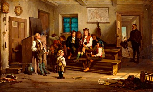 Carl Bernhard Schlösser Das Tabakscollegium in der Dorfschule