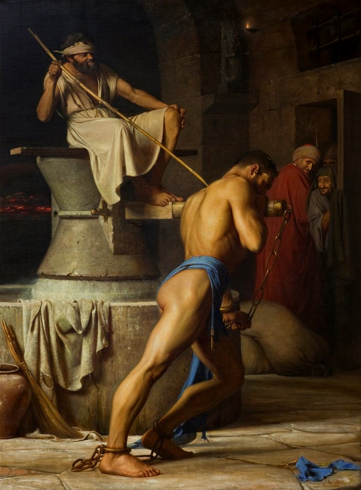 Carl Bloch - Samson and the Philistines - Google Art Project