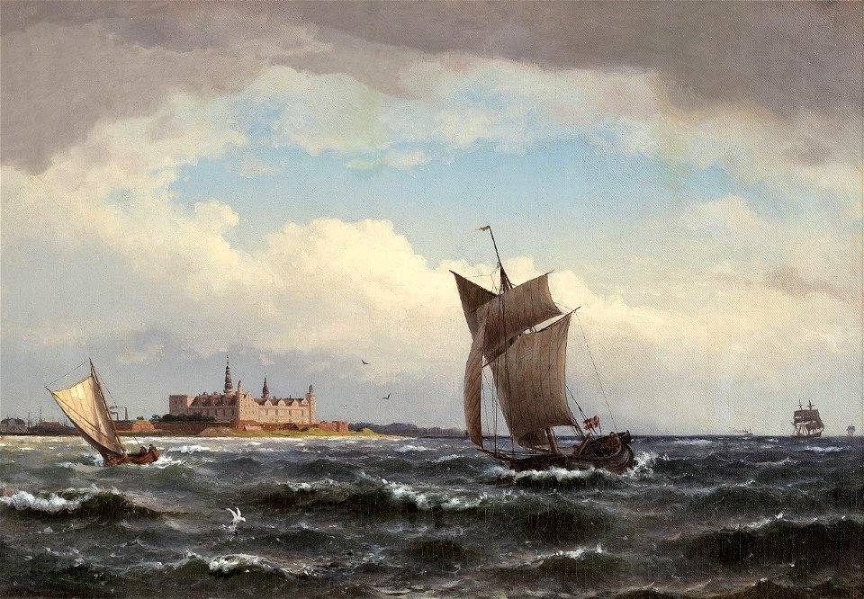 Carl Buntzen Segelschiffe vor Schloss Kronborg
