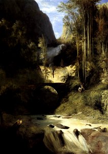 Carl Blechen - Gorge at Amalfi - WGA2245. Free illustration for personal and commercial use.