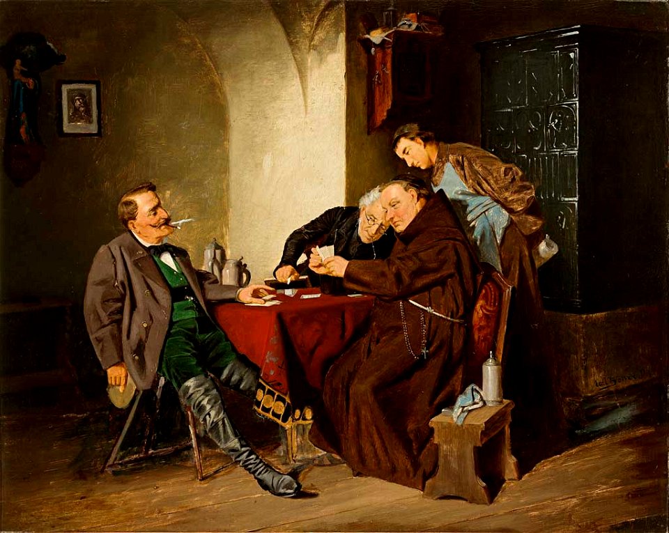 Carl Böker Klosterbruder Pfarrer und Förster beim Kartenspiel