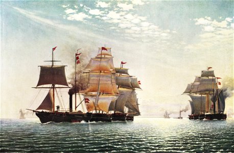 Carl Dahl - Transportflåden i Svendborg sund - 1848