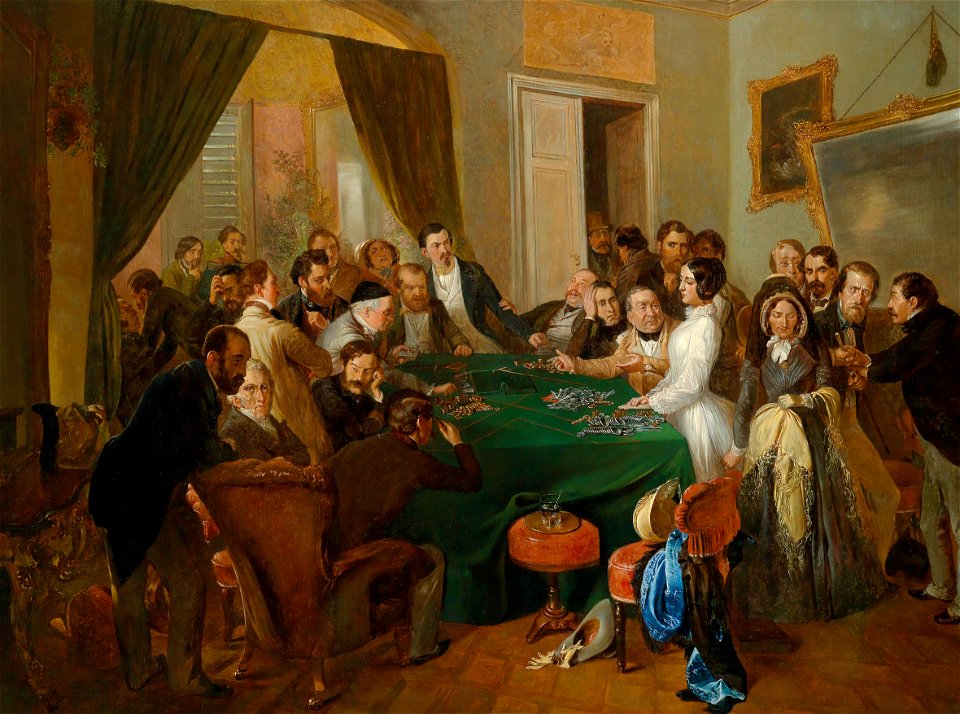 Carl d'Unker (attr) La Traviata Eklat am Spieltisch