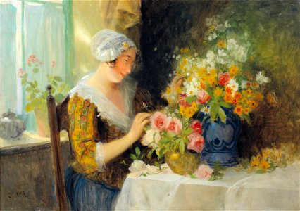 Carl Duxa Beim Blumen arrangieren